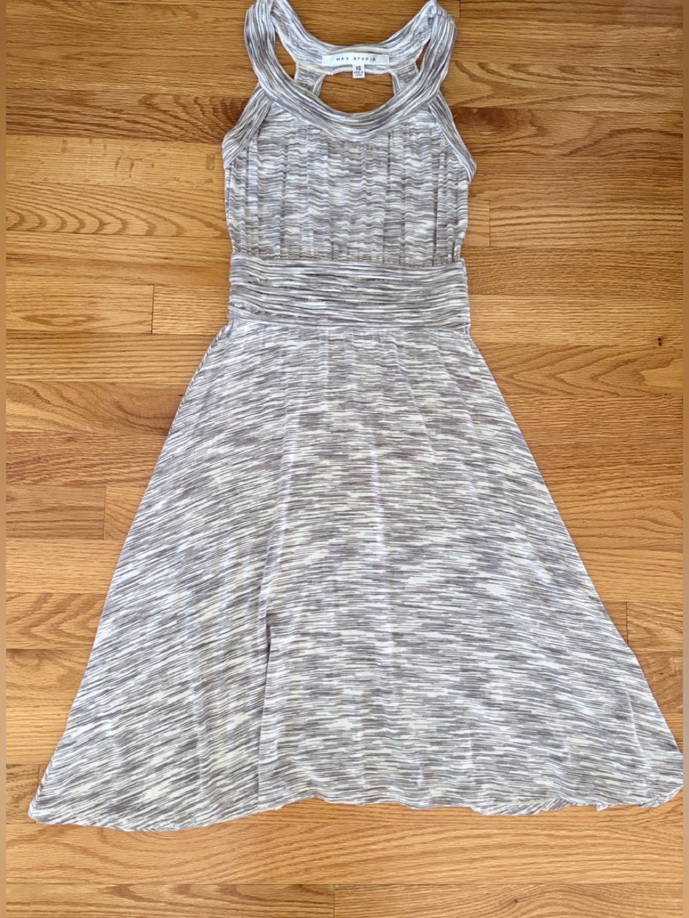 Max Studio Heather Gray Racerback Flare Dress